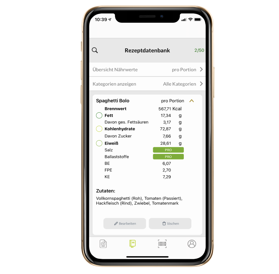 Eiweiß berechnen App Rezeptrechner App