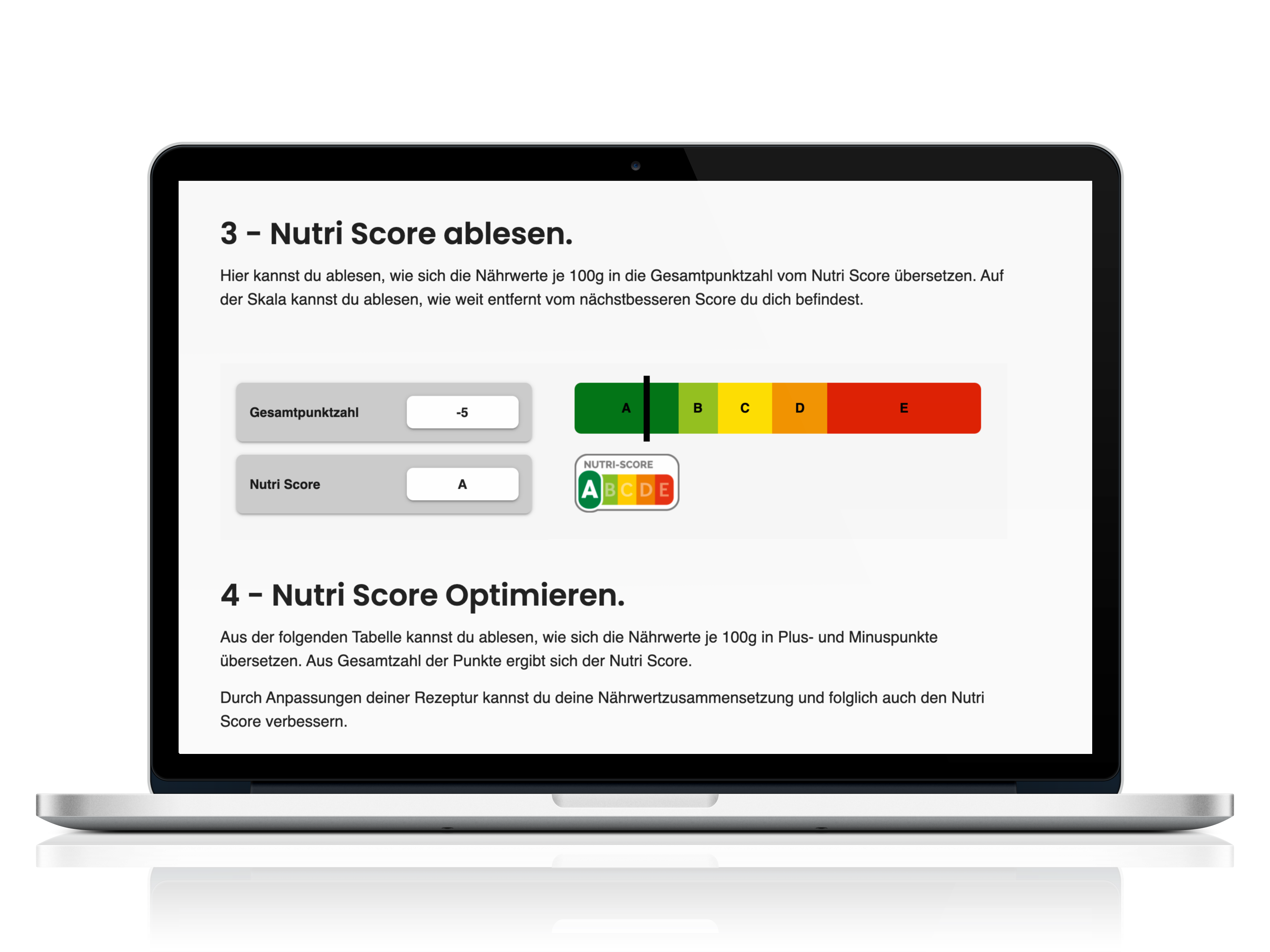 Nährwerttabelle & Nutri Score Rechner Online