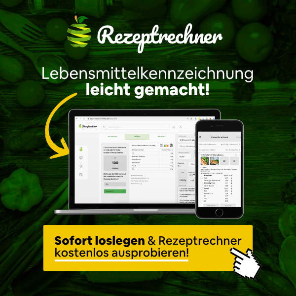 Lebensmittelkennzeichnung Rezeptrechner Lebensmittelkennzeichnung verpackte Lebensmittel & lose Ware