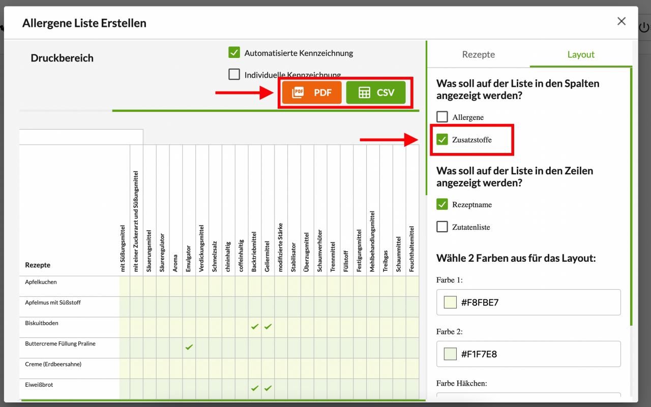 Zusatzstoffe Liste zum ausdrucken