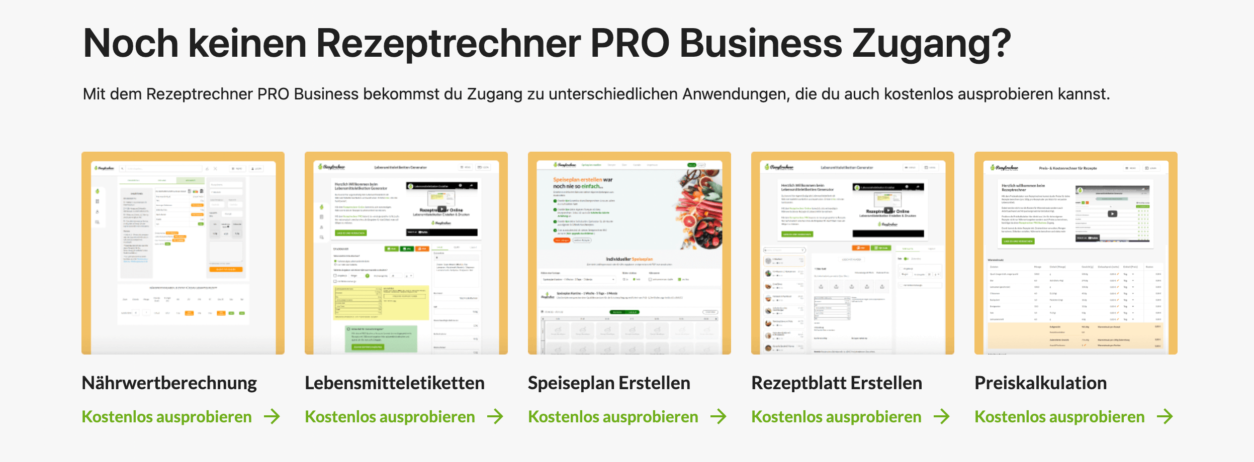 Rezeptrechner PRO Features Preise Rezeptrechner PRO