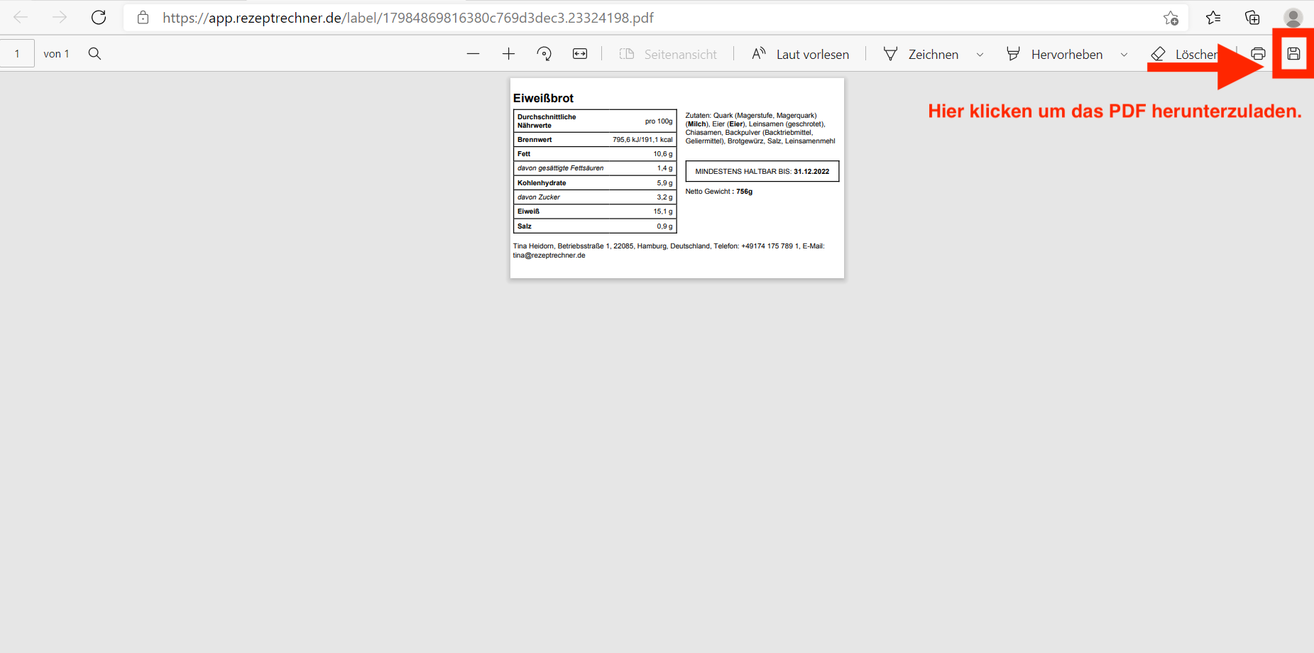 Lebensmittel Etiketten PDF Lebensmittel Etiketten Software zum drucken