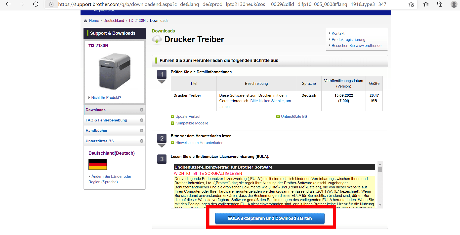 Brother Treiber TD2130 N Windows installieren Anleitung Brother Etikettendrucker für Lebensmittel