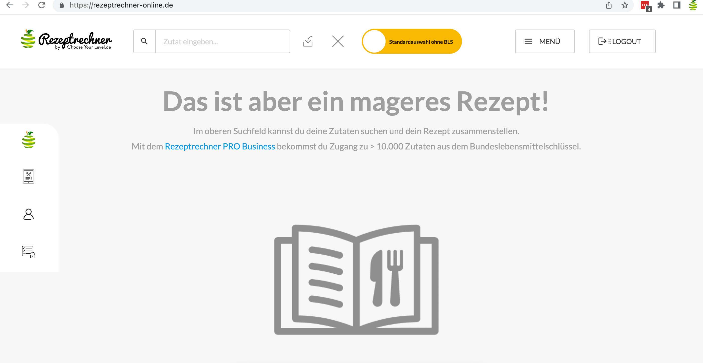 Lebensmittel Etiketten selber drucken Rezepteingabe im Rezeptrechner