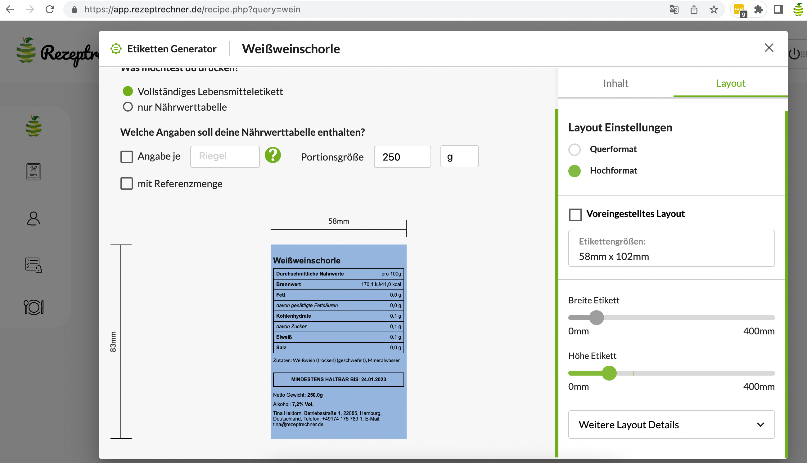 Alkohol Kennzeichnung Etiketten Software Flaschenetiketten erstellen mit Software