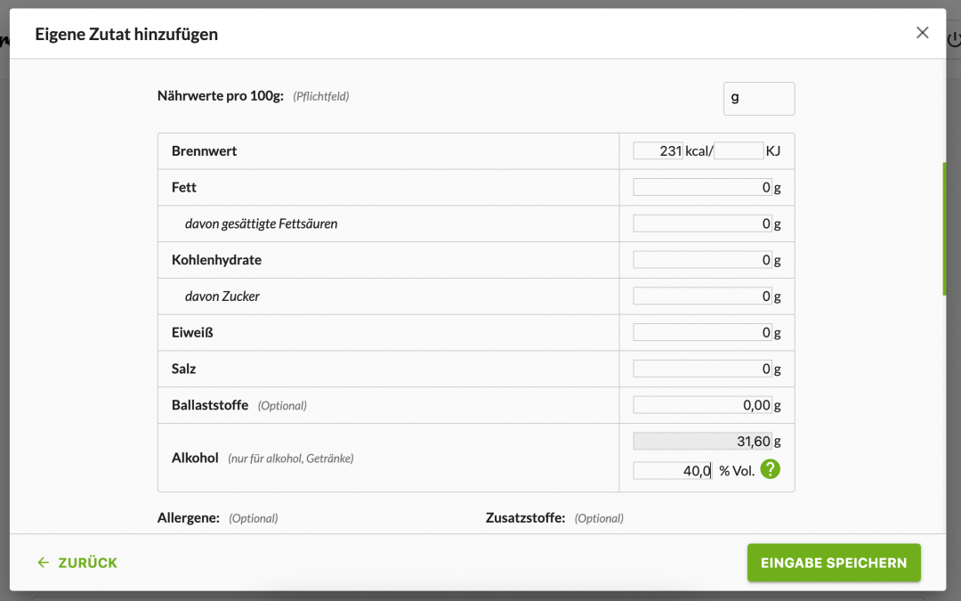 Alkoholmenge berechnen Formel Archive
